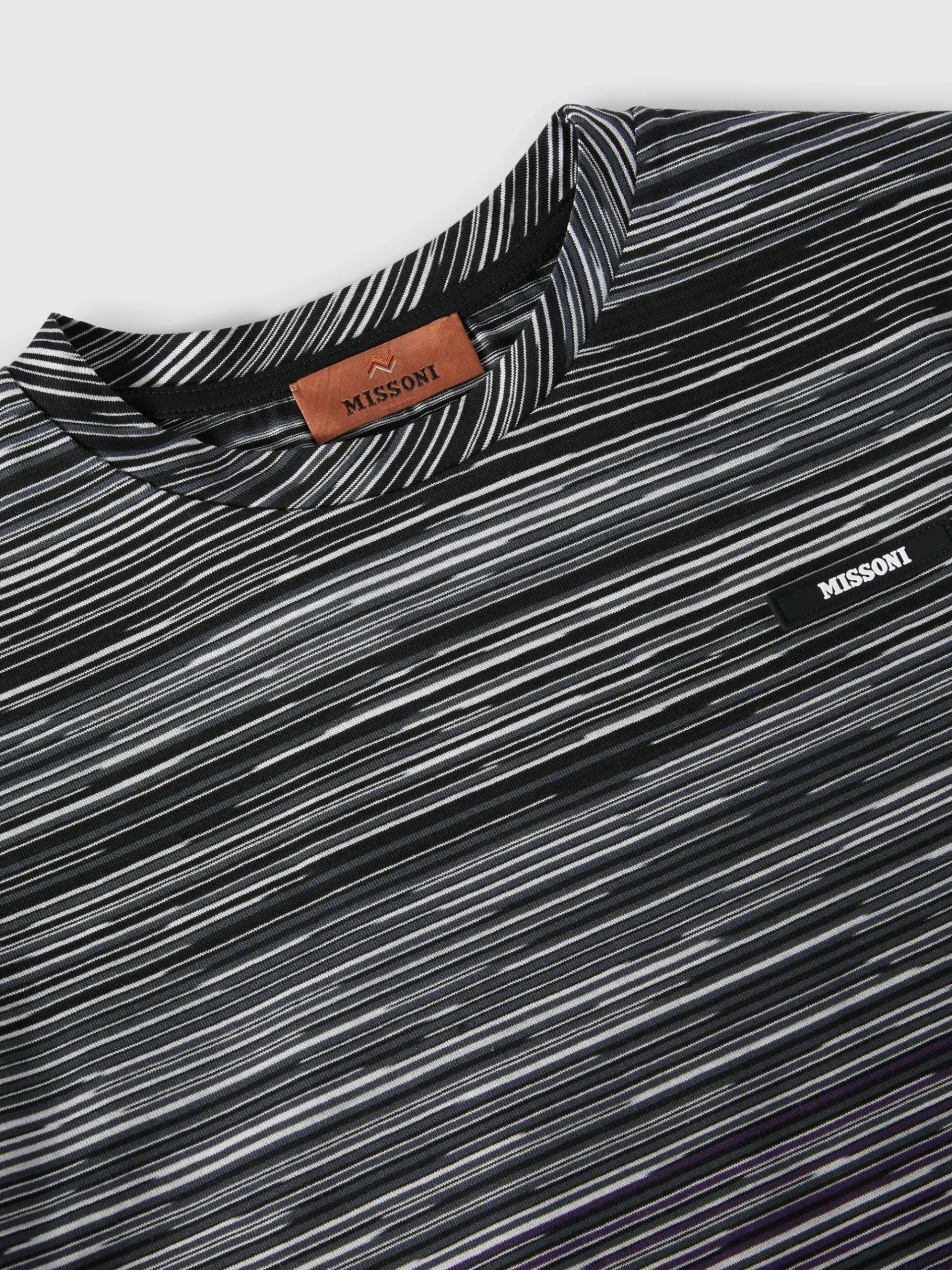 Crewneck T-shirt in slub cotton with logo