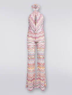 Crochet jumpsuit with V neckline
