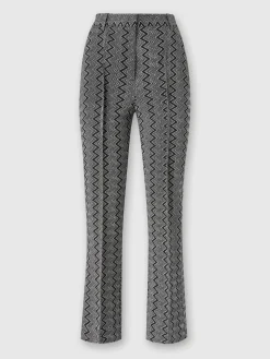 Cropped trousers with zig zag lamé motif