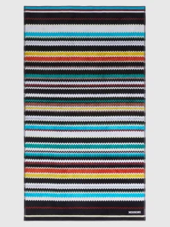 Curt 100x180 cm beach towel in zigzag cotton terry cloth