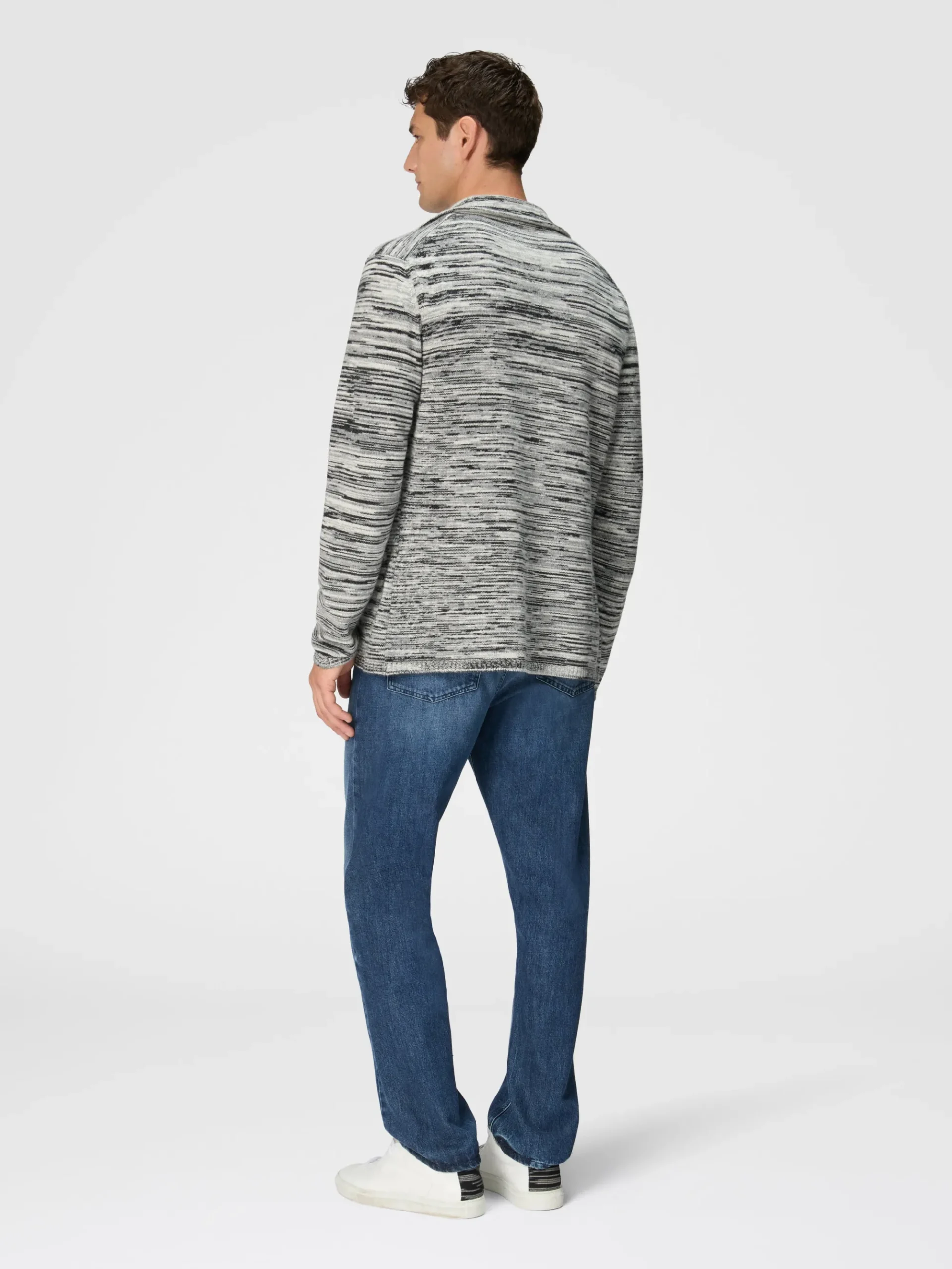 Deconstructed mélange cashmere blazer