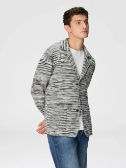 Deconstructed mélange cashmere blazer