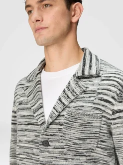 Deconstructed mélange cashmere blazer