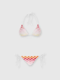 Dégradé lace-effect bikini with lurex