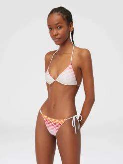 Dégradé lace-effect bikini with lurex