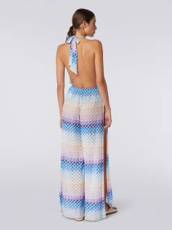 Dégradé lace-effect jumpsuit with lurex