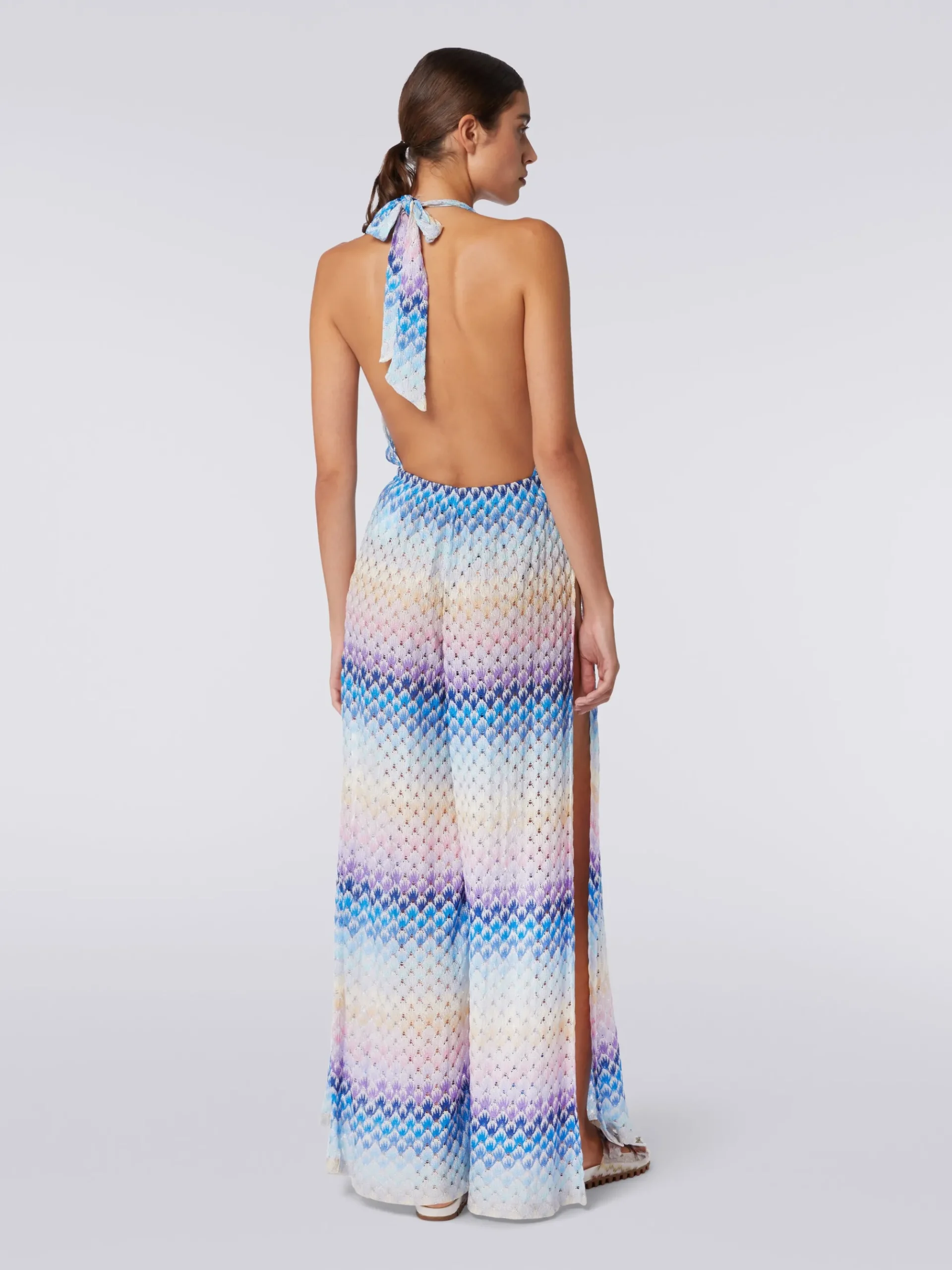 Dégradé lace-effect jumpsuit with lurex