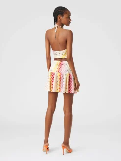 Dégradé lace-effect top with American neckline