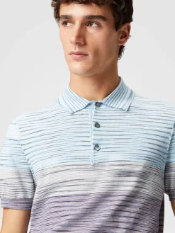 Dégradé slub cotton polo shirt