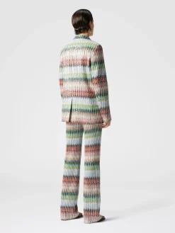 Dégradé zig zag knit blazer with sequins