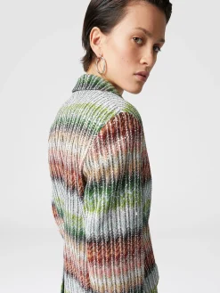 Dégradé zig zag knit blazer with sequins