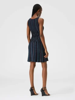 Diamond lamé mini-dress with sweetheart neckline