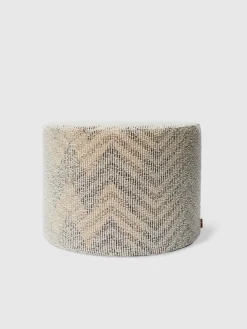 Dinamico bouclé cylindrical pouffe 40x30 cm chevron pattern