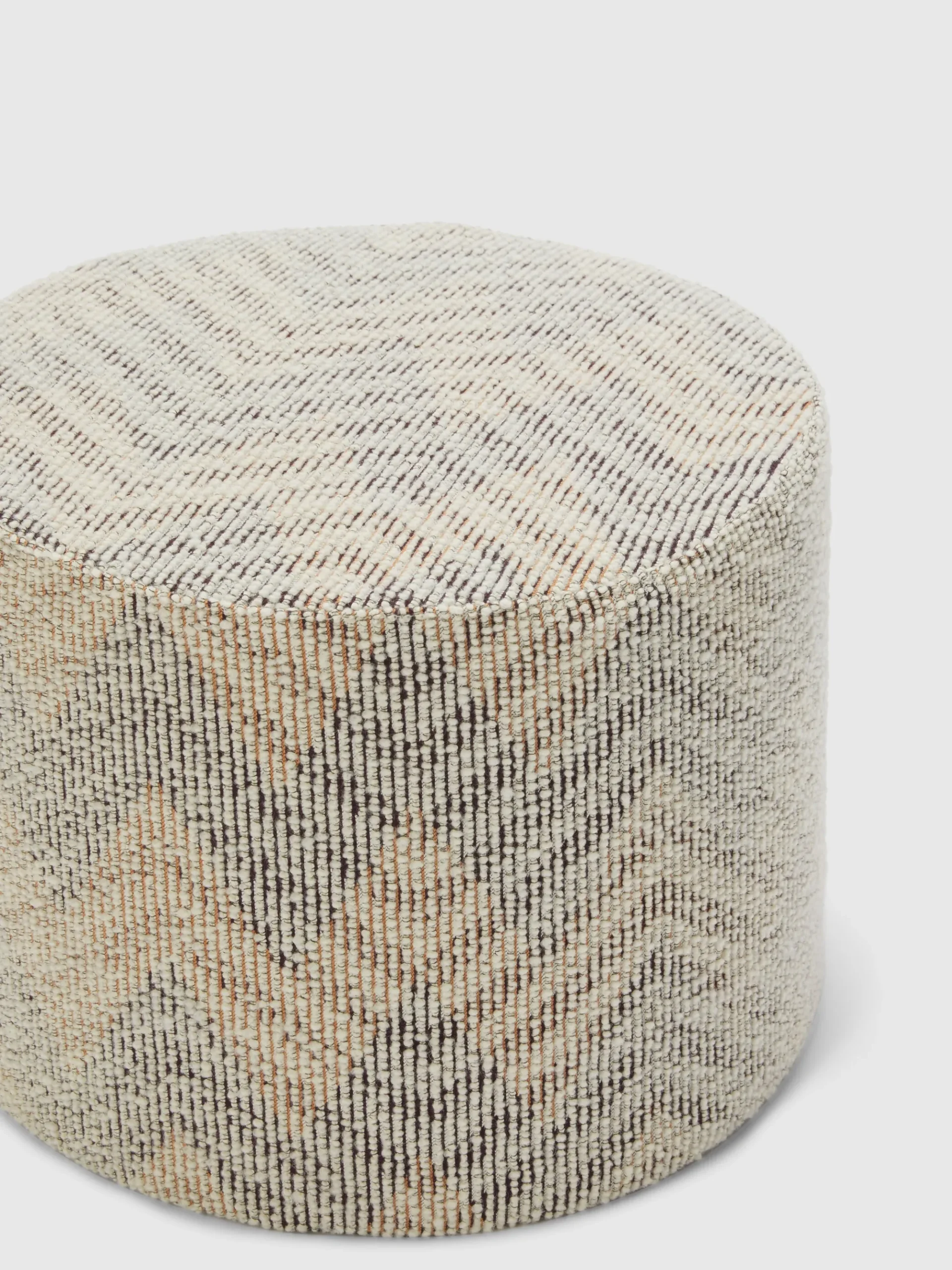 Dinamico bouclé cylindrical pouffe 40x30 cm chevron pattern