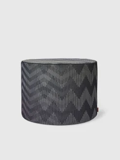 Dinamico cylindrical pouffe 40x30 cm with zigzag pattern