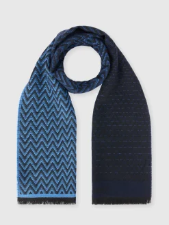 Double-sided zigzag wool scarf