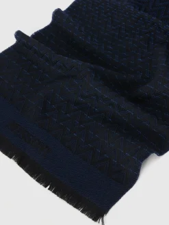 Double-sided zigzag wool scarf