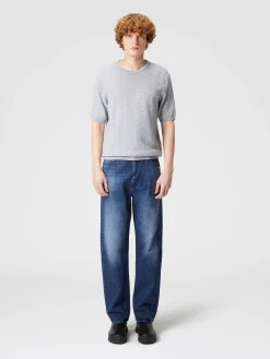 Five denim pockets with Venezia knit insert