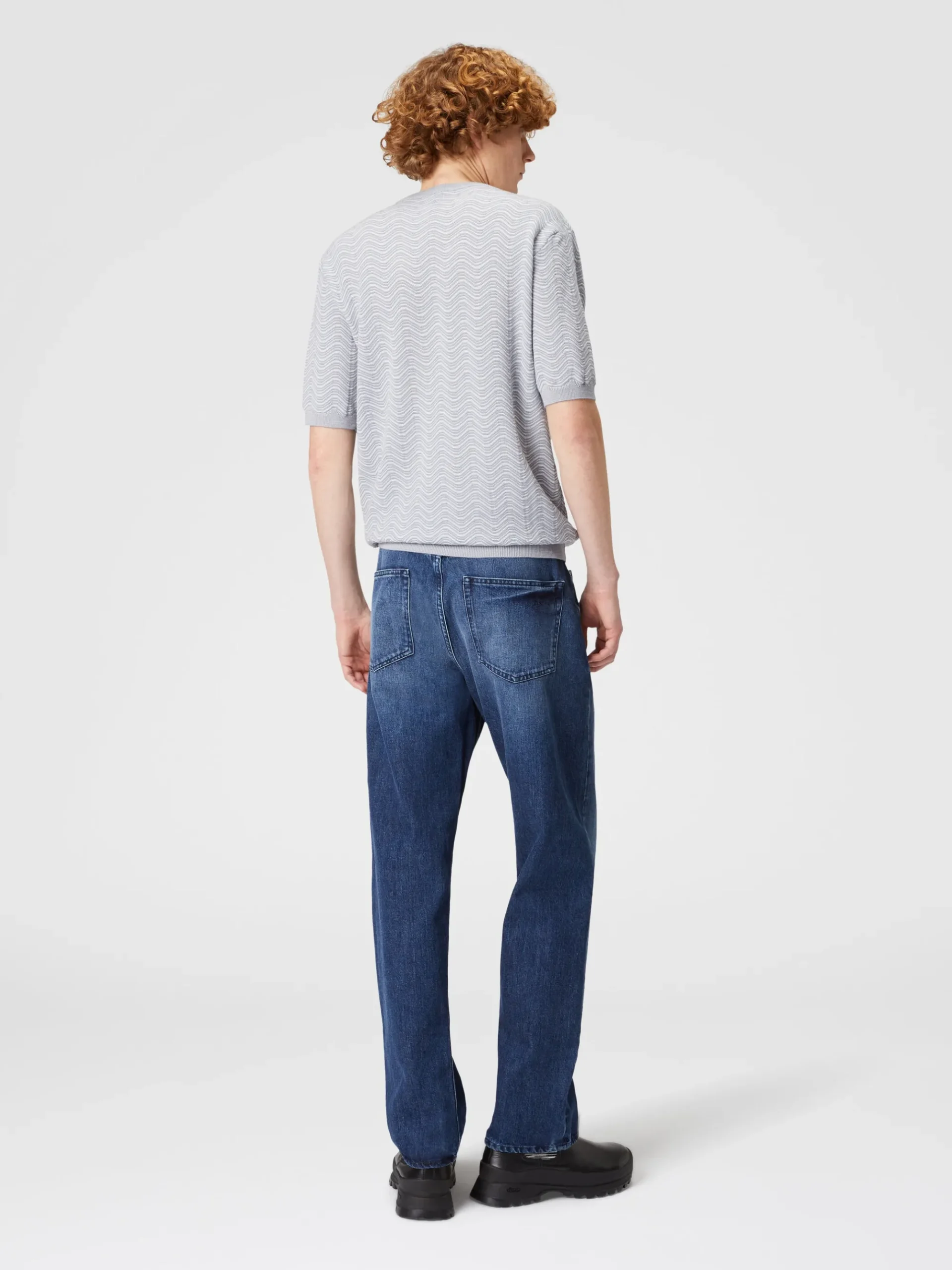 Five denim pockets with Venezia knit insert