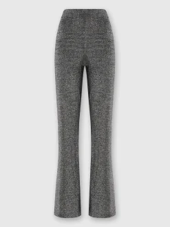 Flare trousers in glitter-effect viscose