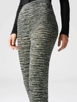 Flare trousers in slub knit with sequins