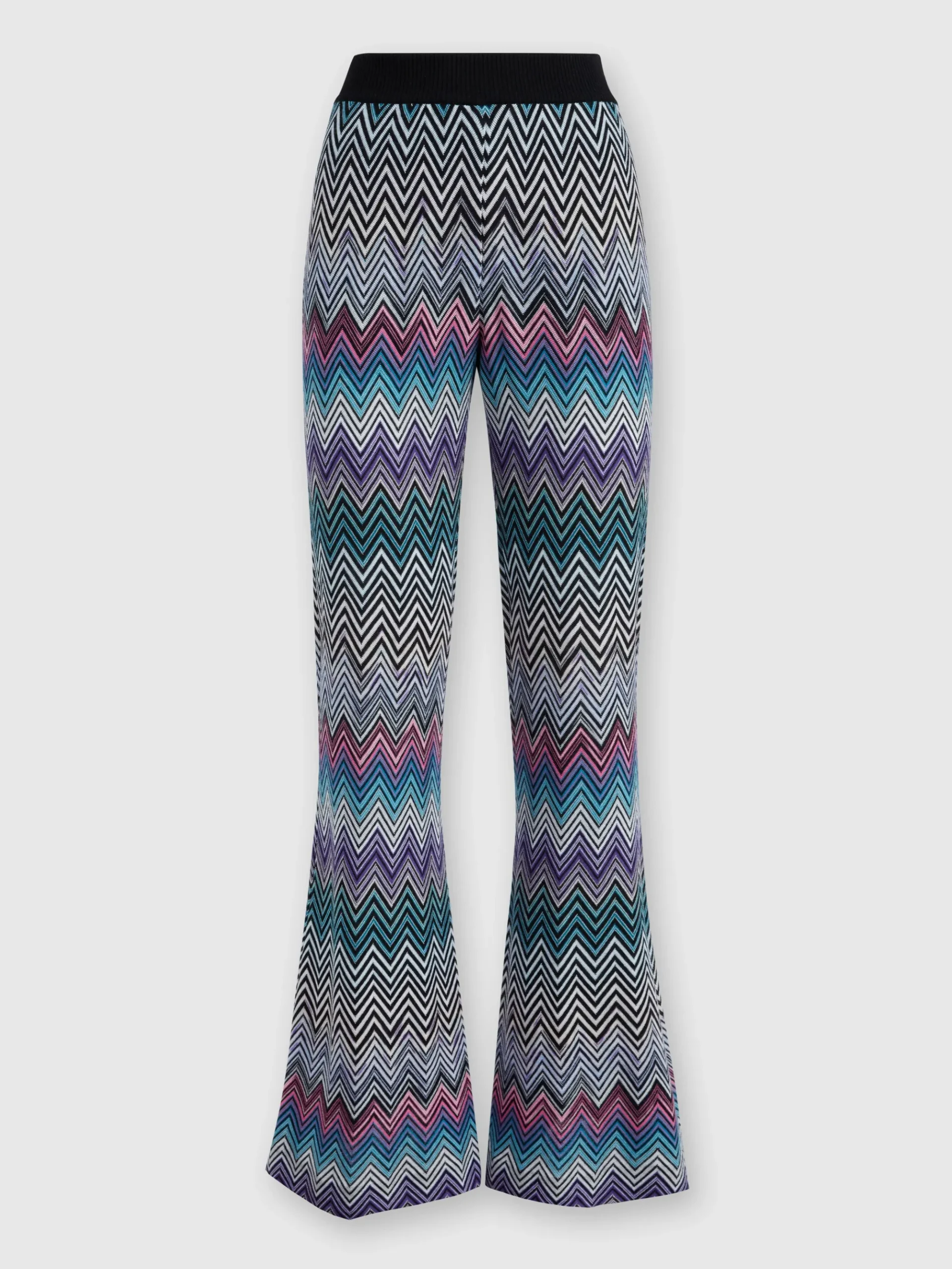 Flare zig zag wool trousers