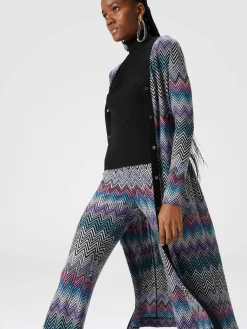 Flare zig zag wool trousers