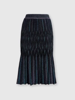 Flared midi skirt with lamé diamond motif