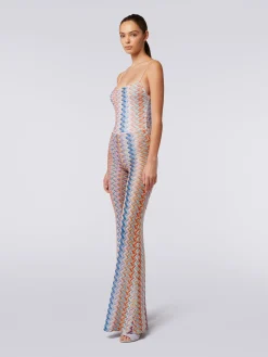 Flared trousers with lurex