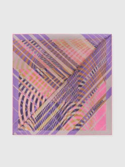 Geometric print silk scarf