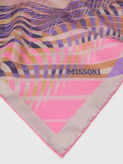 Geometric print silk scarf