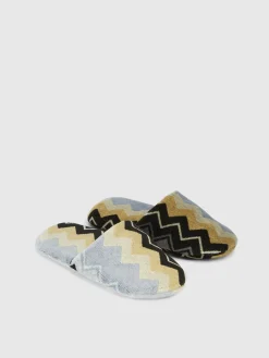 Giacomo cotton terry chevron slippers