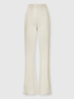 Glitter-effect viscose straight trousers