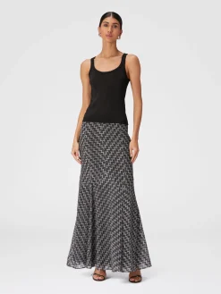 Glitter-effect viscose tank top