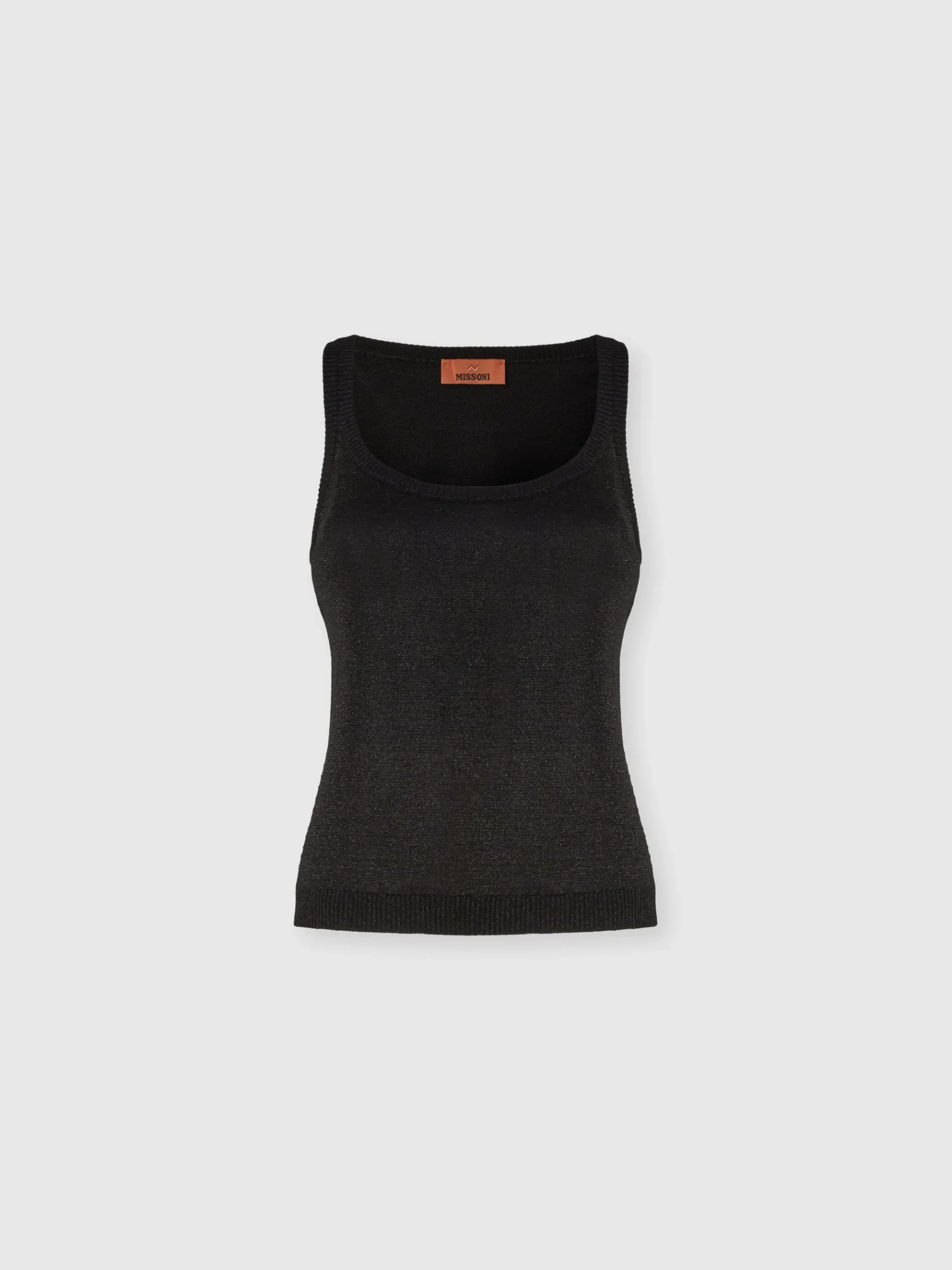 Glitter-effect viscose tank top