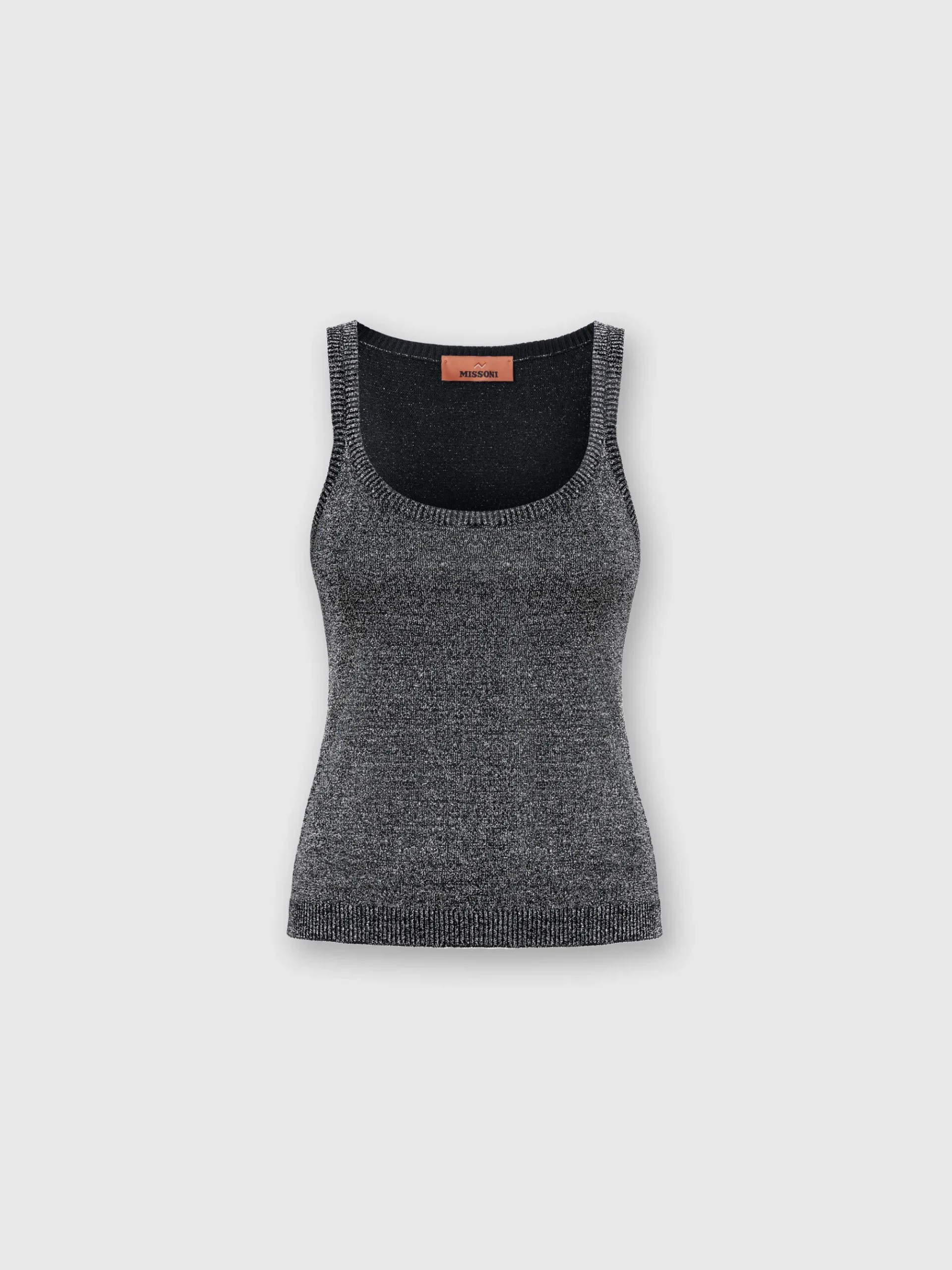 Glitter-effect viscose tank top