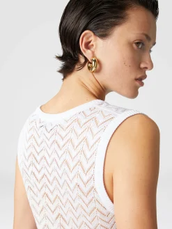 Gradient chevron viscose V-neck mini-dress