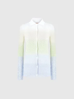 Gradient chevron viscose knit shirt
