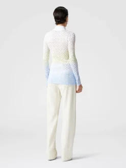 Gradient chevron viscose knit shirt