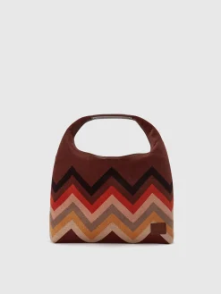 Handbag in zig zag fabric