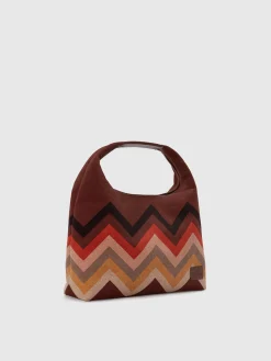Handbag in zig zag fabric