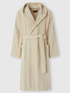 Harmony chevron cotton terry bathrobe