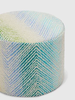 Island 40x30 cm cylindrical outdoor pouffe zigzag bouclé