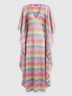 Kaftan long cover-up in coated lace
