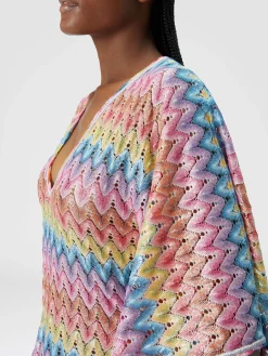 Kaftan long cover-up in coated lace
