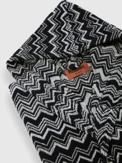 Keith chevron cotton terry bathrobe