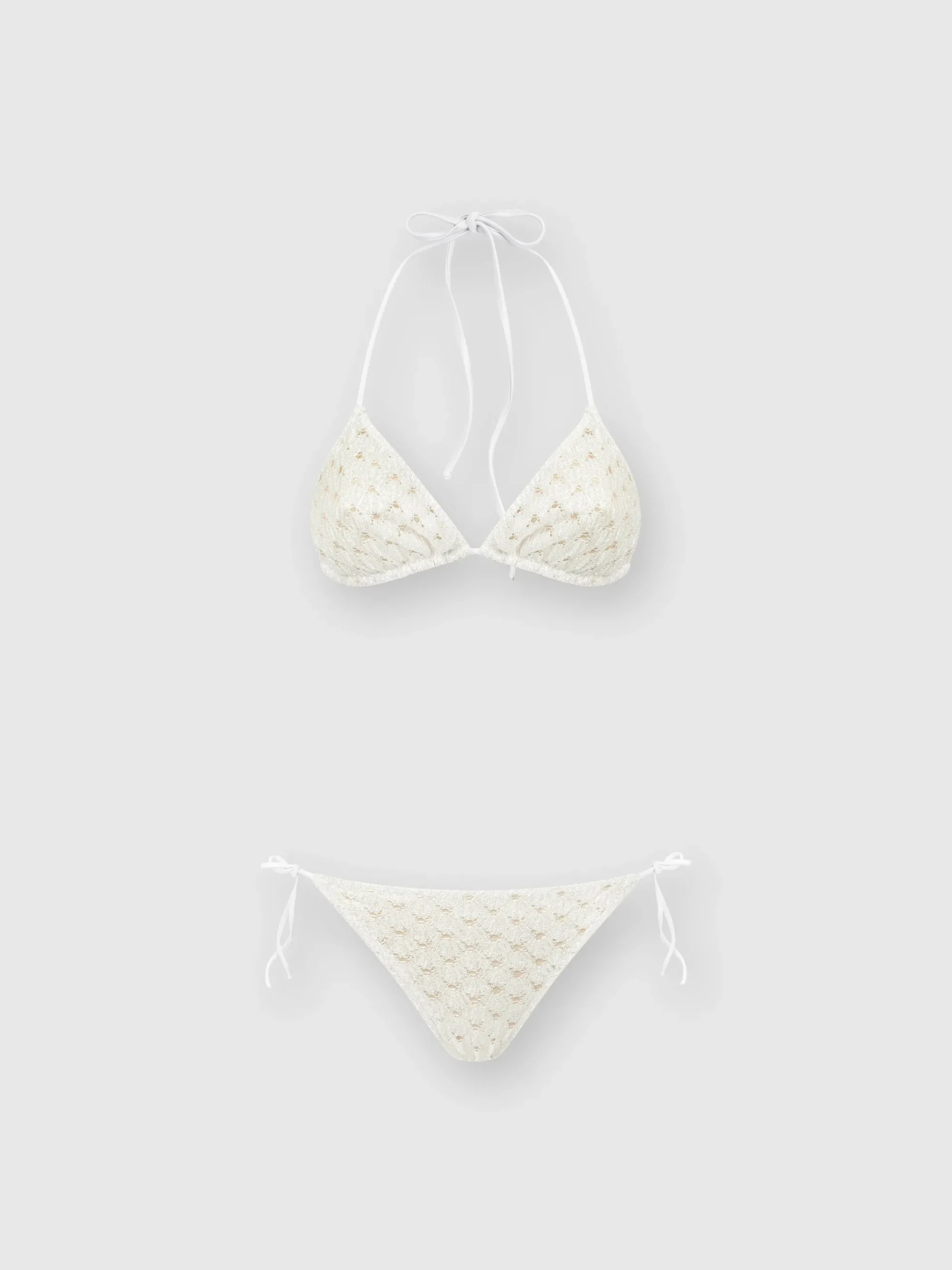 Lace-effect bikini with lining