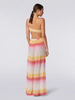 Lace-effect cover up trousers with lurex