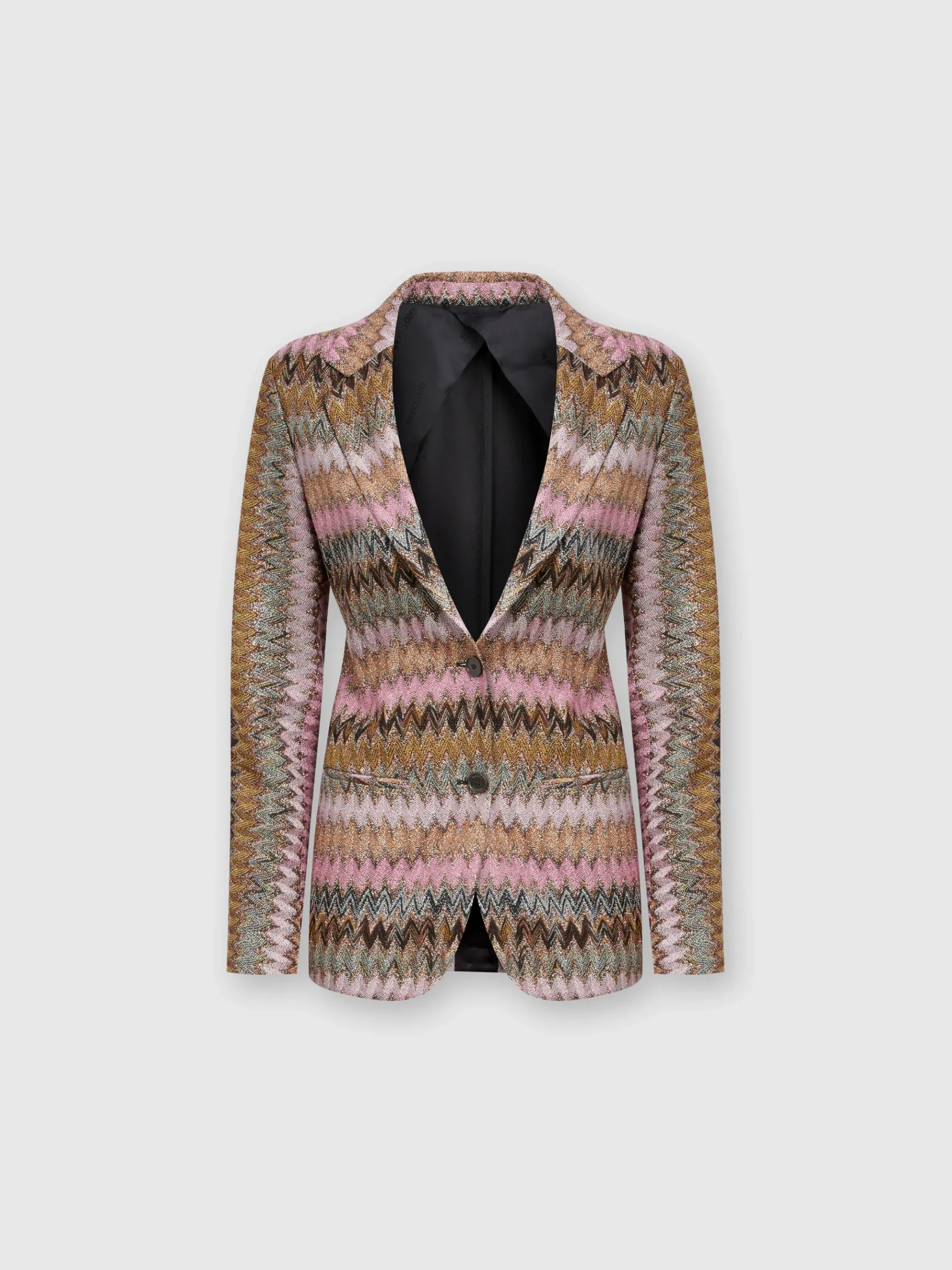 Lamé chevron viscose knit blazer