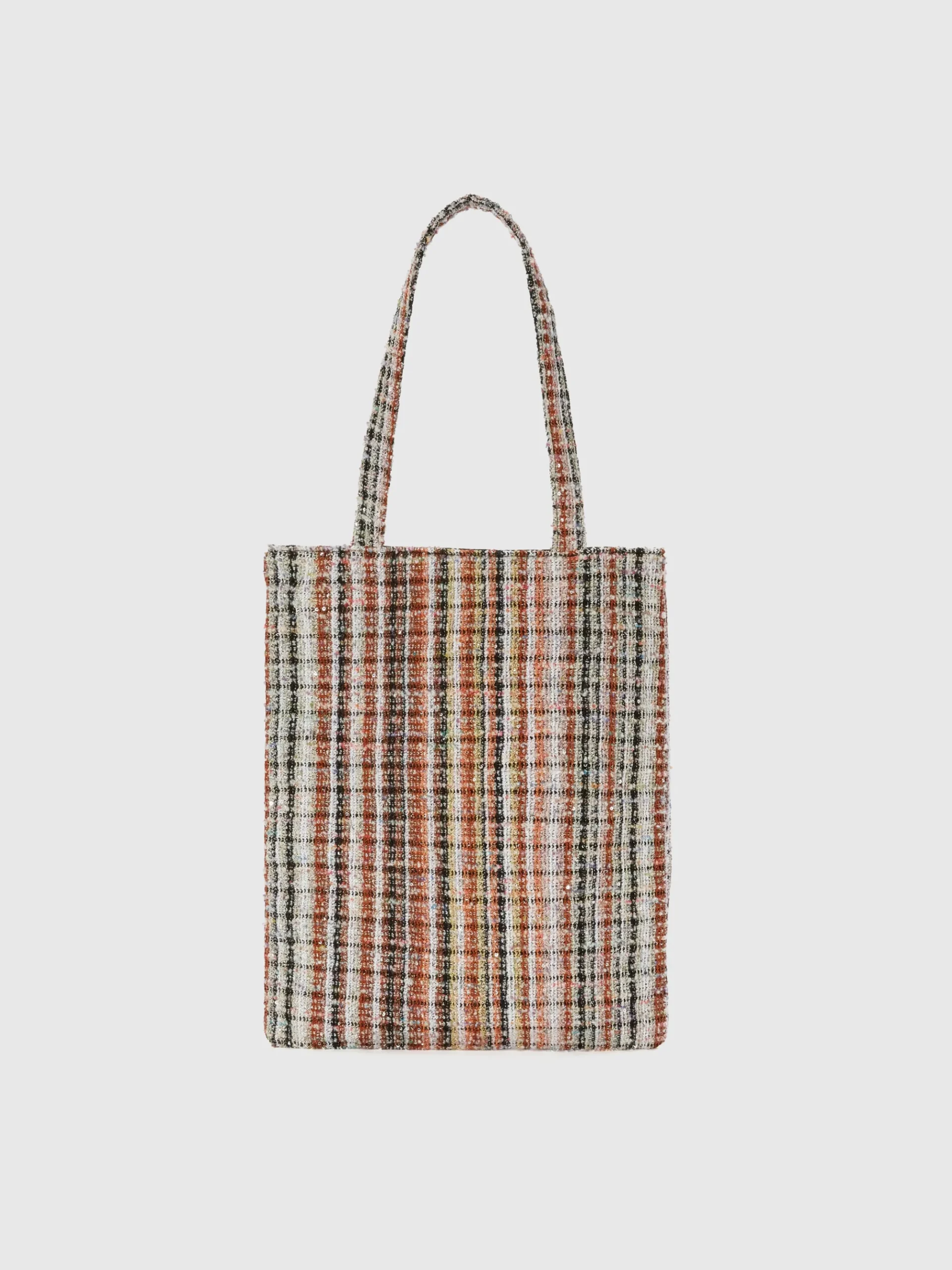 Lamé fabric shopper with logo
